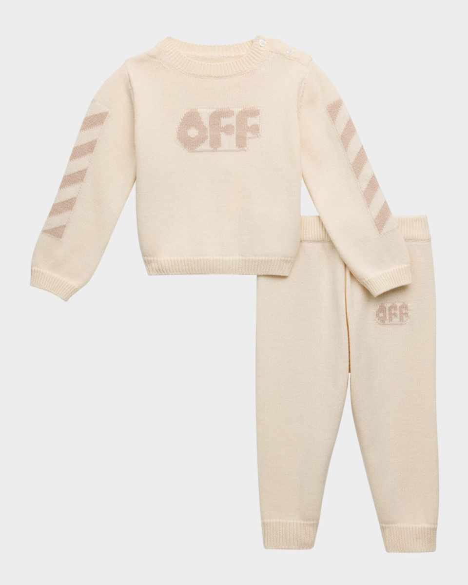 Kid's Off Chunky Knit Sweater and Pants Set, Size 3M-18